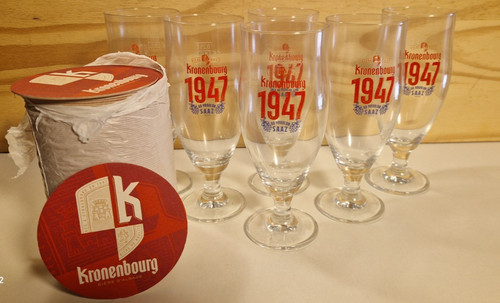 Verres pied kronenbourg - 6, a