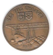 MEDAILLE COMMEMORATIVE DES FILS CHARVET LYON SAINT ETIENNE 1957
