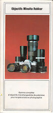 MINOLTA ROKKOR OBJECTIVES ADVERTISING BROCHURE