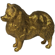 Antique Art Deco Gilt Bronze Spitz Dog Animal Car Mascot Signed A G Ward