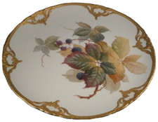 Large KPM Berlin Art Nouveau Porcelain Blackberry Scene Plate Porzellan Teller