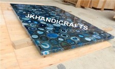 Dalle en pierre d'agate bleue naturelle pour dalle de cuisine table à manger ...