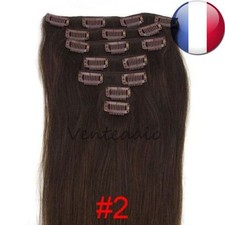 EXTENSIONS DE CHEVEUX A CLIPS 100% NATURELS REMY HAIR 53CM CHATAIN FONCE #2