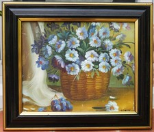 tableau signé: panier de