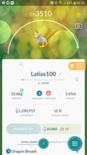 Pokemon Shiny Latias ( Maxed Out To Level 40 ) Go