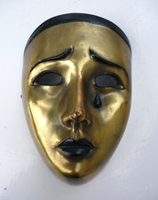 Masque vénitien mural doré