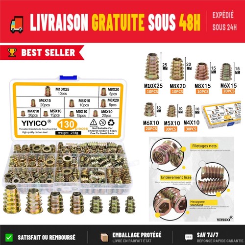Inserts filetés bois - inserts,