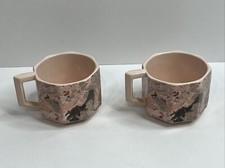 Longchamp Garanti Lave Vaisselle Mugs Coffee Octagonal Set of 2 France
