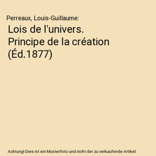 Lois de l'univers. Principe de