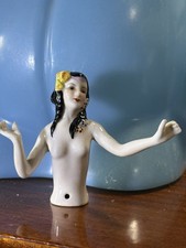 Figurine Buste De Poupée En Porcelaine Art Nouveau Danseuse Vahiné
