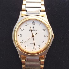 Buren Quartz 17 Jewels Swiss Watch Two-Tone White Dial Unisex 32mmWorking