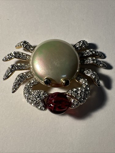 Broche crabe perlé avec - perlé,