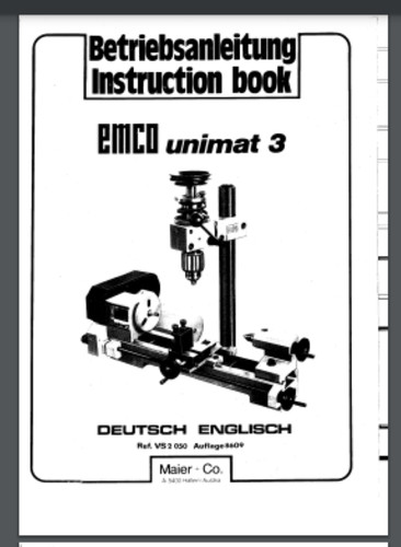 Emco unimat instruction and - emco,