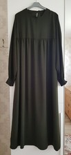 Robe longue vert foncé uni
