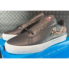 Lakai X Nico Hiraga Newport Cherry Blossum Sneakers mens size 10 Black leather