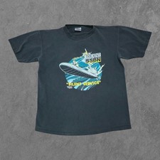 Vintage Military Shirt Trident SSBN Submarine Silent Service 80s Large