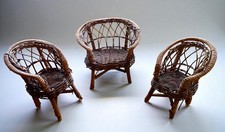 Salon en rotin miniature