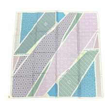 Hermes Carre 70 Silk Square Scarf Cream Cravate Design Used