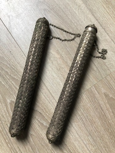 Lot porte rouleaux - 2, parchemin