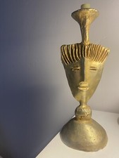 PIERRE CASENOVE FEMALE FACE GOLD PLATED BRONZE CANDLEHOLDER FONDICA 94
