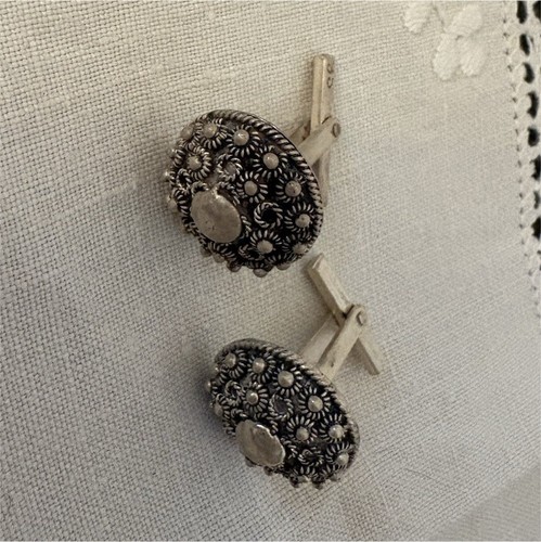 Boutons manchette argent - boutons, en