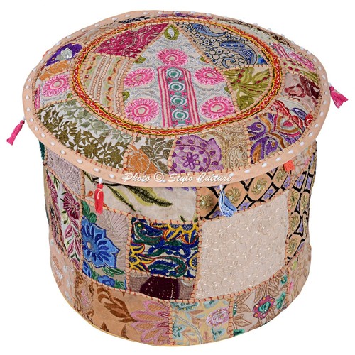 Bohemian round pouf cover - bohemian,
