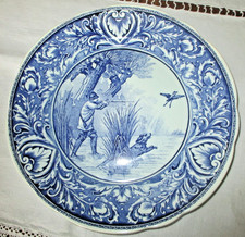Ancienne Assiette en faïence Royal Sphinx Maastricht Delfts décor chasse faisan
