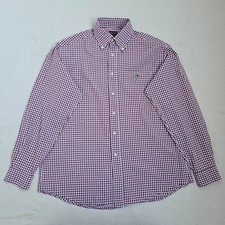 Vintage Donaldson Disney Button Up Shirt Size M / L Gingham Check Mickey Mouse