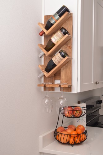 Wooden wine rack wall - wooden, mounted