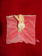 Doudou Plat Tex Lapin Rose