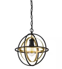 Barton Bay 1-Light Coal and Honey Gold Globe Mini Pendant Hanging Light, Kitchen
