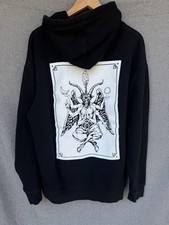 Welcome Skateboards Hoodie Large Baphomet Black Pullover - See flaw