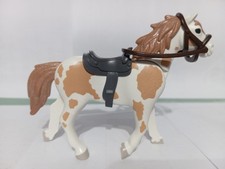 PLAYMOBIL FIGURINE CHEVAL PINTO DE L'OUEST 3e GÉNÉRATION WESTERN YANKEE...