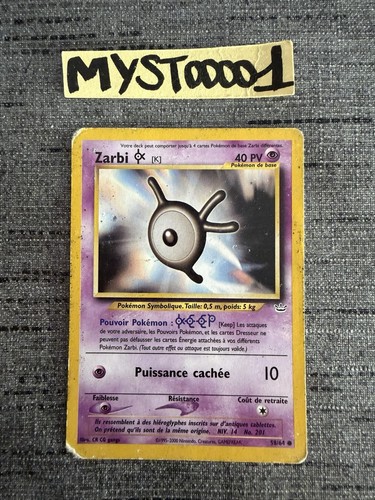 Carte pokémon zarbi 64 - k, 58/64