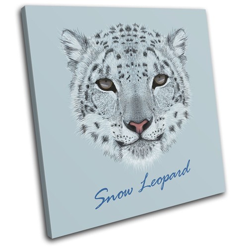 Snow leopard face illustration - face,
