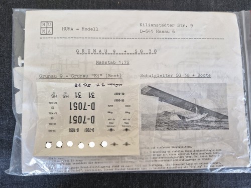 Huma modell grunau - 1:72, 9