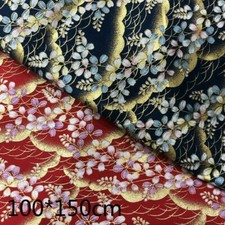 Oriental Tissu 100% Coton Japonais Bronzage Floral Sakura Vêtements DIY Neuf