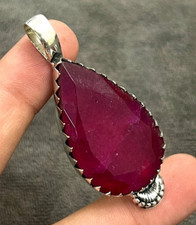 Pendentif bijou fait main en argent sterling 925 pierre précieuse rubis (créé...