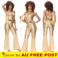 Ladies Dancing Queen 1960s 70s Costume Retro Hippy Hippie Chic Disco Outfit