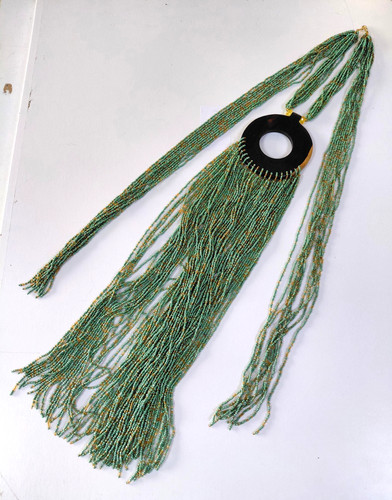 Collier sautoir bille vert - collier,