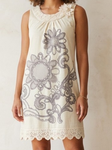 Robe courte crème bohème