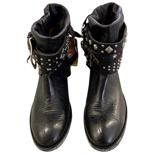Boots cuir noir - en, mexicana