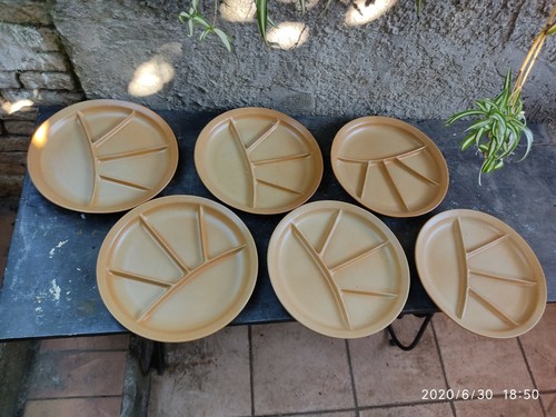 Assiettes fondue en gres - 6,