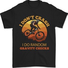 Gravité Carreaux Descente MTB Vtt T-Shirt 100% Coton
