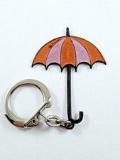 Vintage Miniature Painted Plastic Painted 1960s KEYCHAIN - UMBRELLAS ONM