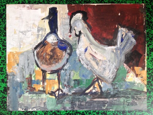 Xxe peinture animalière poule - animalière,