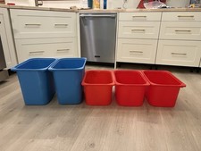 RARE 5 Ikea Trofast Storage Bins  *RED & BLUE* Retired/Discontinued - 2 Sizes!