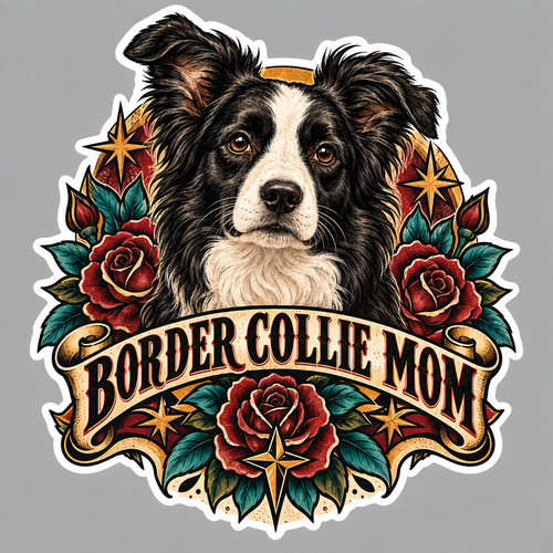 Border collie sticker vinyl - border,