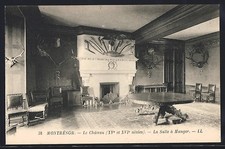 Old postcard Montrésor, Le Chateau, La Salle à Manger 