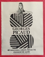 PUBLICITE de PRESSE: Laine Georges PICAUD 40 Nouveaux Coloris 1970